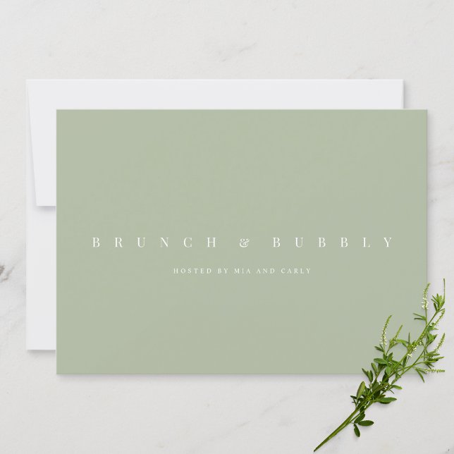 Invitation Élégante Sage Green Bridal Douche (Créateur téléchargé)