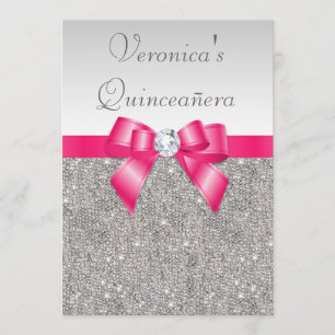 Invitation Élégante Séquence d'argent de Quinceañera en bouw 