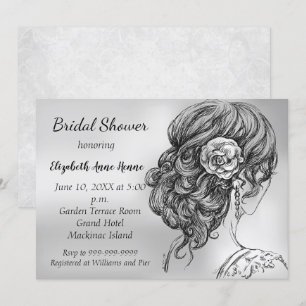 Invitation Elégante Silver Bridal Showeuse