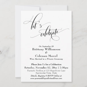 Invitation Élégante Simple pour Célébrer en Noir e