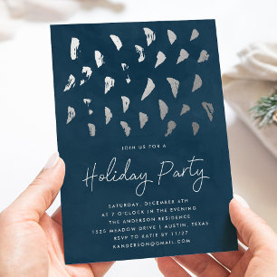 Invitation Élégante Soirée de Fêtes de Noël Hivernale en Aqua