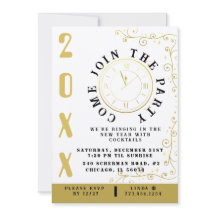 Élégante soirée réveillon de l'horloge