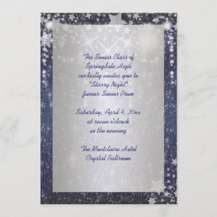 Invitation Élégante soirée royale bleue nuit étoilée