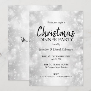 Invitation Élégante Soirée Shimmer Fête Noël