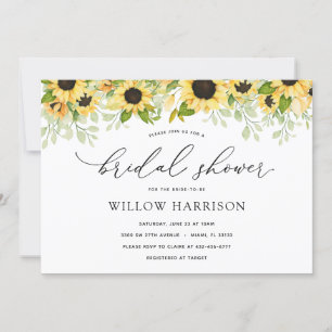 Invitation Élégante Sunflower Bridal Show