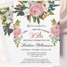 Élégante SURPRISE Fête d'anniversaire 95 ans peint