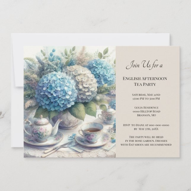 Invitation Elégante Tea Party Vintage (Devant)