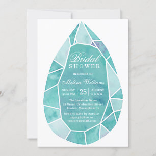 Invitation Elégante Turquoise aquarelle moderne Fête des mari