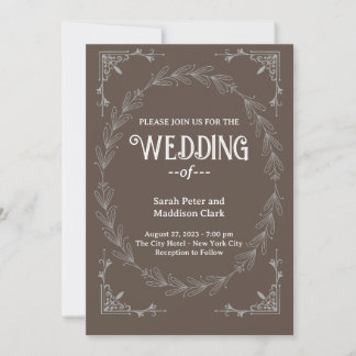 Invitation Élégante typographie Classique noir blanc mariage