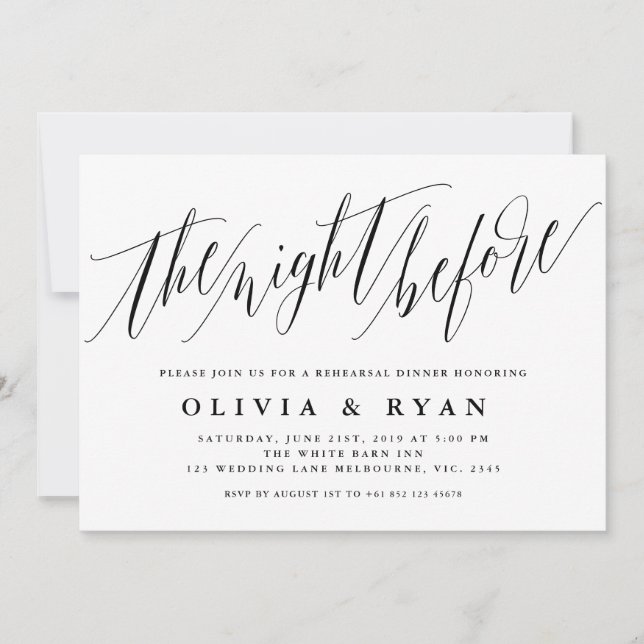 Invitation Élégante typographie de script (Devant)