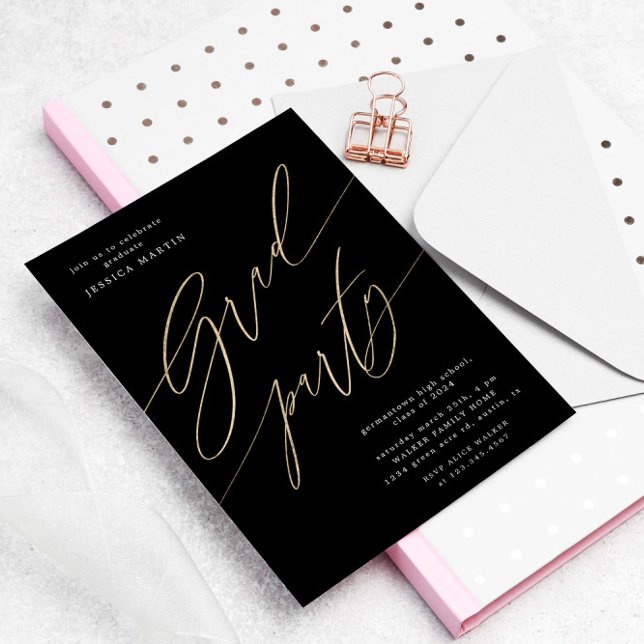 Invitation Élégante typographie Photo Graduation Party Invita (Créateur téléchargé)