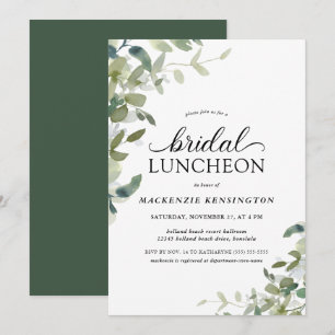 Invitation Élégante verdure Botanique Déjeuner nuptial