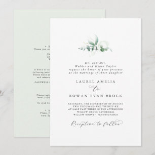 Invitation Élégante verdure Mariage formel