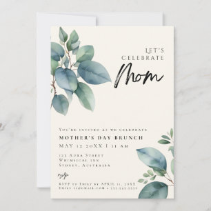 Invitation Elégante verdure Simple journée de mère BRUNCH