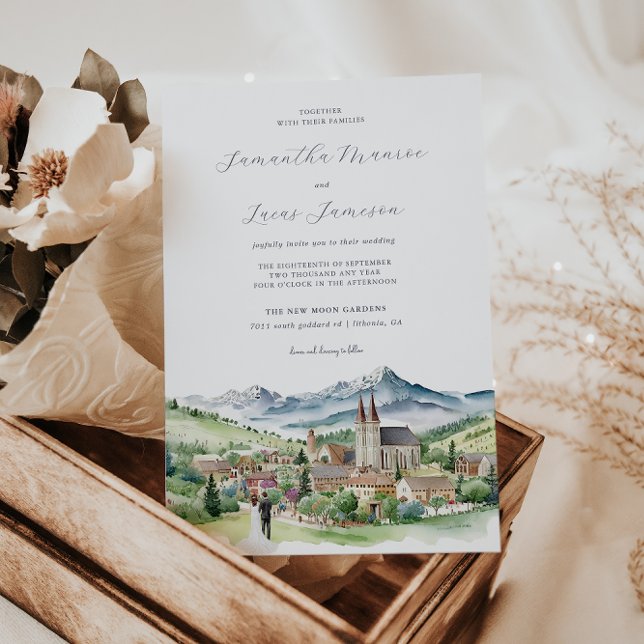 Invitation Élégante ville de Mountain Village | MARIAGE (Créateur téléchargé)
