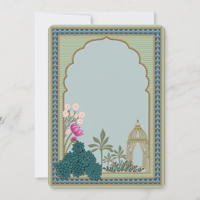 Invitation élégante vintage avec arche de jardin f (Devant)