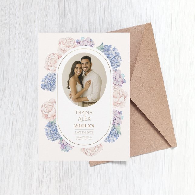 Invitation Élégante Vintage d'aquarelle florale (Créateur téléchargé)