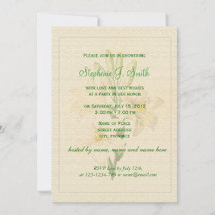 Invitation Elégante vintage Lys fleurs nuptiale