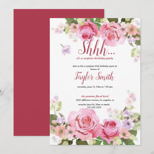 Invitation élégante violette pour une fête surpris