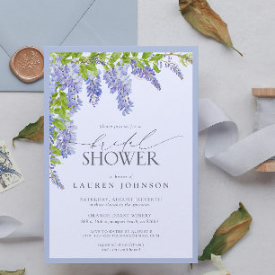 Invitation Elégante Wisteria Aquarelle Fête des mariées flora