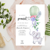 Élément de Baby Shower à l'aquarelle Éléphant et B