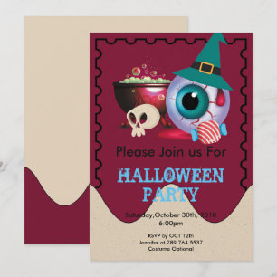 Invitation élément Halloween drôle