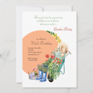 Invitation Éléments de Jardin Fête de Jardin