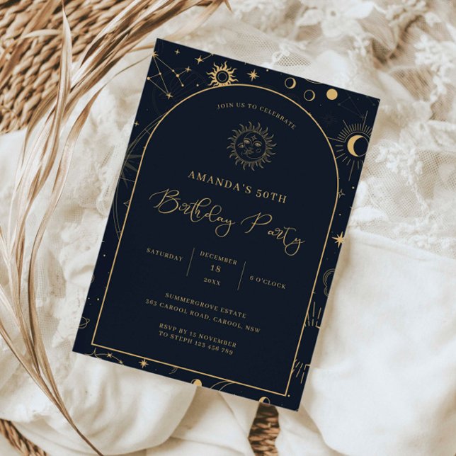 Invitation Eléments mystiques célestes Commencer 50e annivers (Créateur téléchargé)