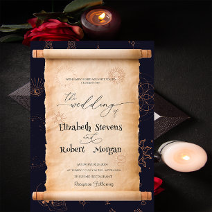 Invitation Éléments Mystiques Célestes Mariage Halloween