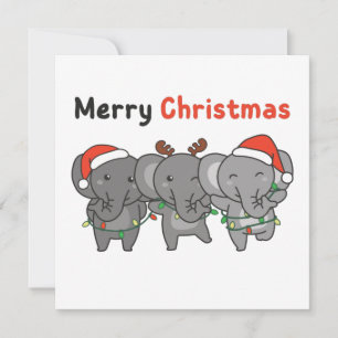 Invitation Eléphant Animaux de Noël Eléphants Joyeux Invitat