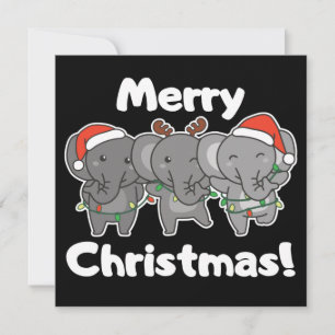 Invitation Eléphant Animaux de Noël Eléphants Joyeux Invitat