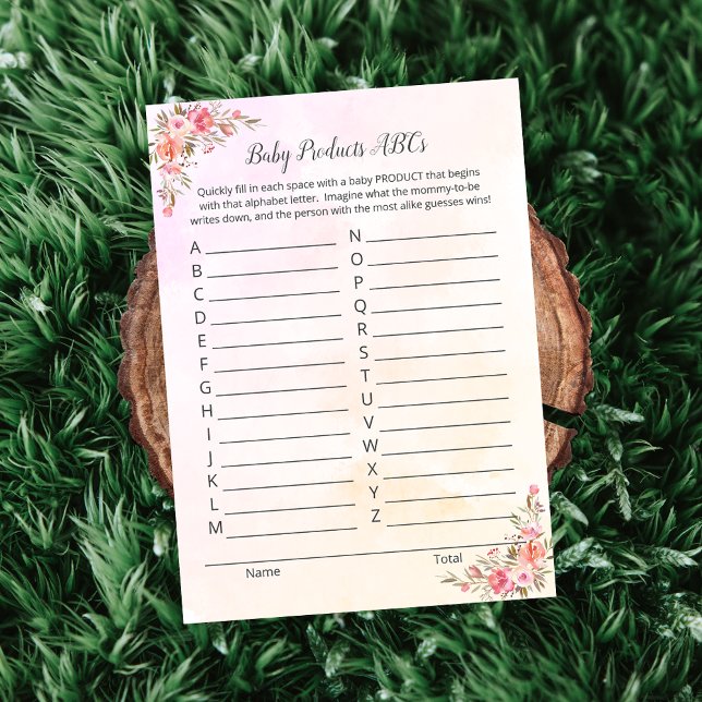 Invitation Elephant Baby Products ABCs Shower Game Card (Créateur téléchargé)
