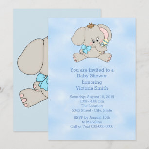 Invitation Éléphant de bébé de bébé de baby shower