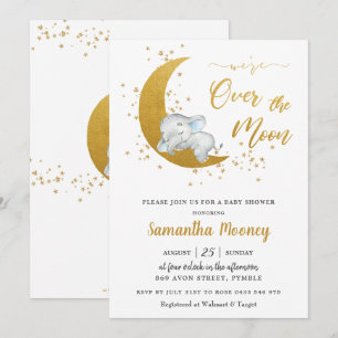 Invitation Eléphant mignon Nous sommes au-dessus du Baby show