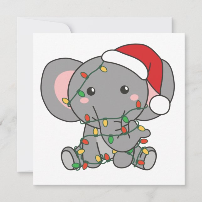 Invitation Eléphant Noël Animaux d'hiver Eléphants Invita (Devant)