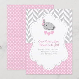 Invitation Eléphant rose, gris blanc 🐘 - Instructions pour l