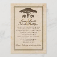 Éléphants de safari africain et mariage vintage d'