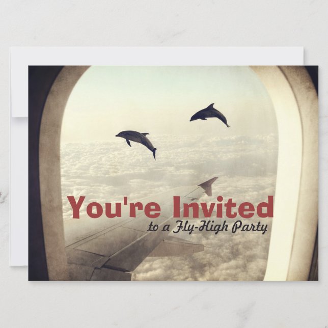 Invitation élevée d'anniversaire de partie de (Devant)