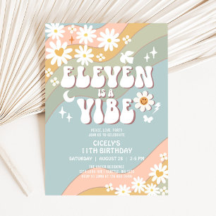Invitation ELEVEN est une ambiance Daisy Hippie Anniversaire 