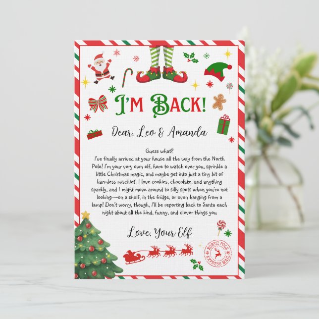 Invitation elf goodbye letter - elf return letter (Debout devant)