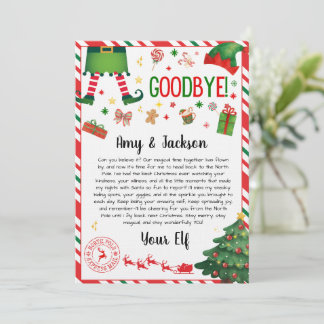 Invitation elf goodbye letter - elf return letter