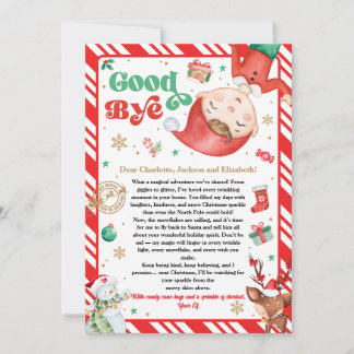 Invitation Elf Goodbye Letter Goodbye from Elf Christmas