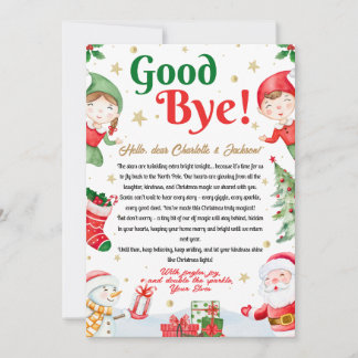 Invitation Elf Goodbye Letter Goodbye from Elf Christmas