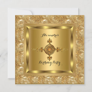 Invitation Elite Gold Diamond Jewel Élégante fête d'anniversa