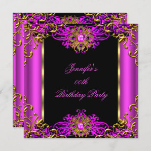 Invitation Elite Hot rose Gem Or Black Anniversaire Partie 2