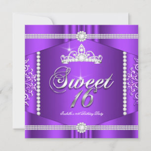 Invitation Elite Purple dentelle Princesse Sweet 16 Partie Di