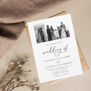 Invitation ELLA Modern Photo Collage Mariage
