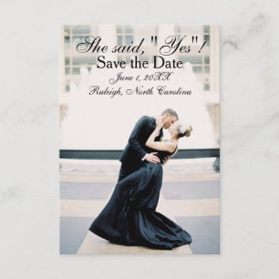 Invitation Elle a dit "Oui" - 3x5 Enregistrer la date annonce