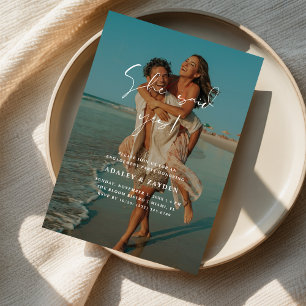 Invitation Elle A Dit Oui Beach Photo Mariage