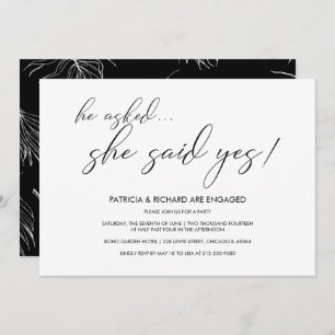 Invitation Elle A Dit Oui Simple Calligraphie